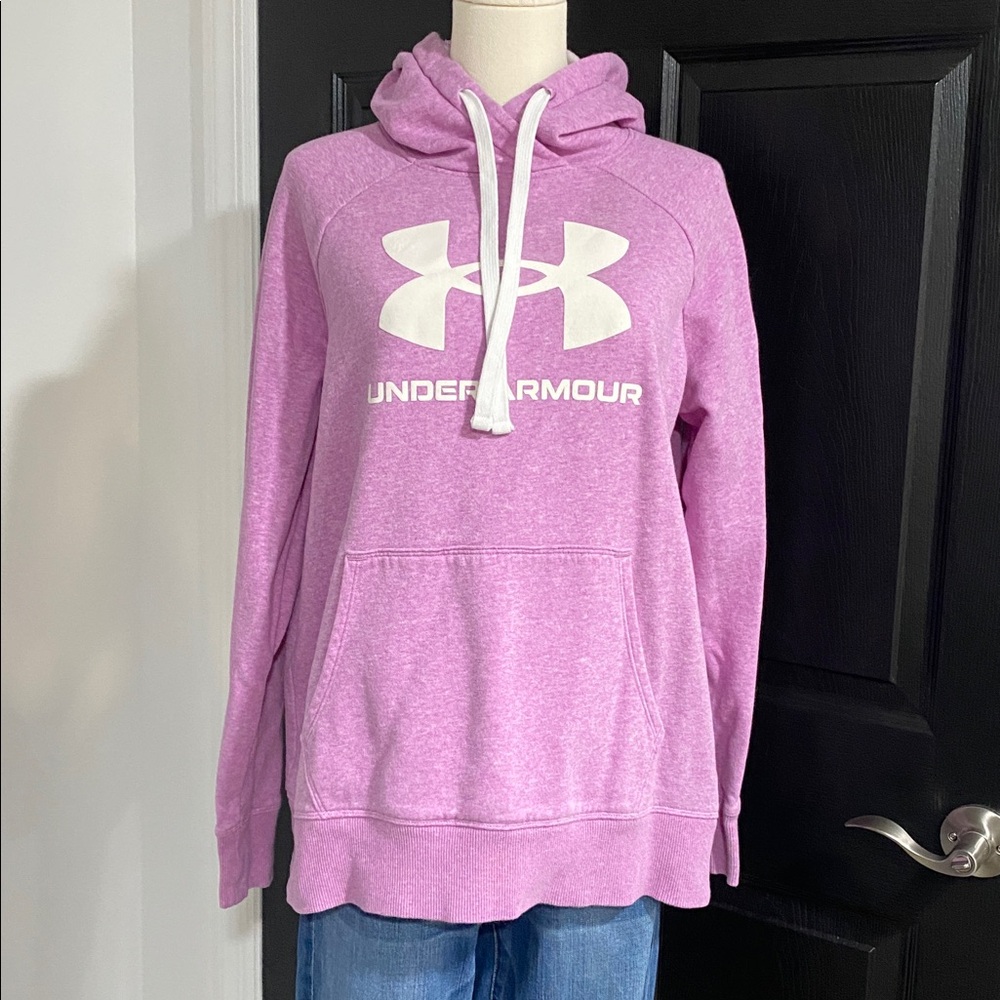 Under Armour Light Pink Hoodie with White Logo